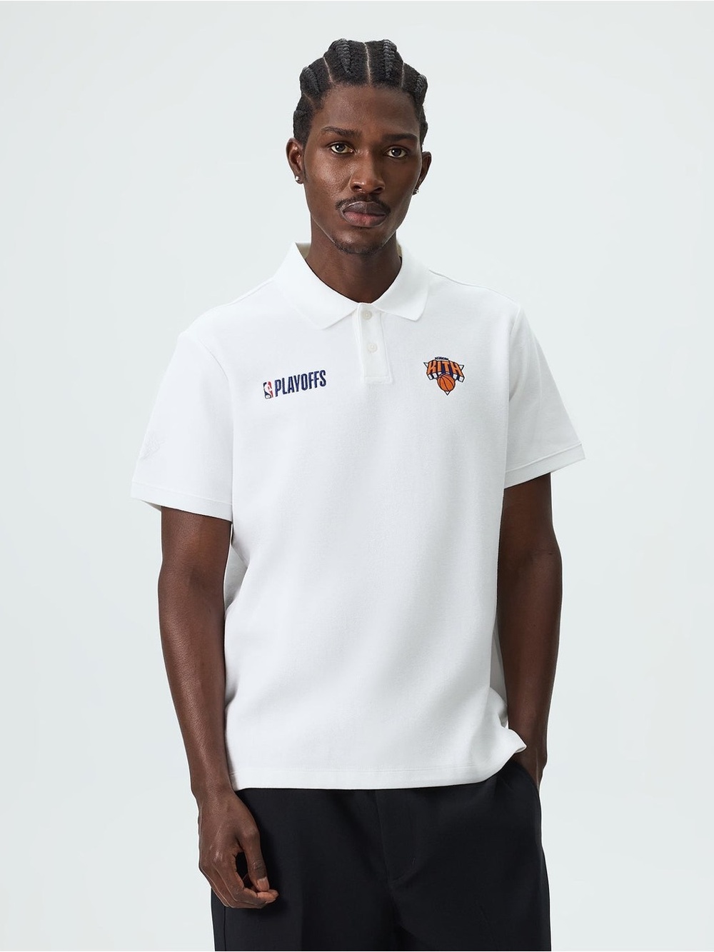 Kith for the New York Knicks Playoffs Ainslie Pique Polo Men’s Size Medium White